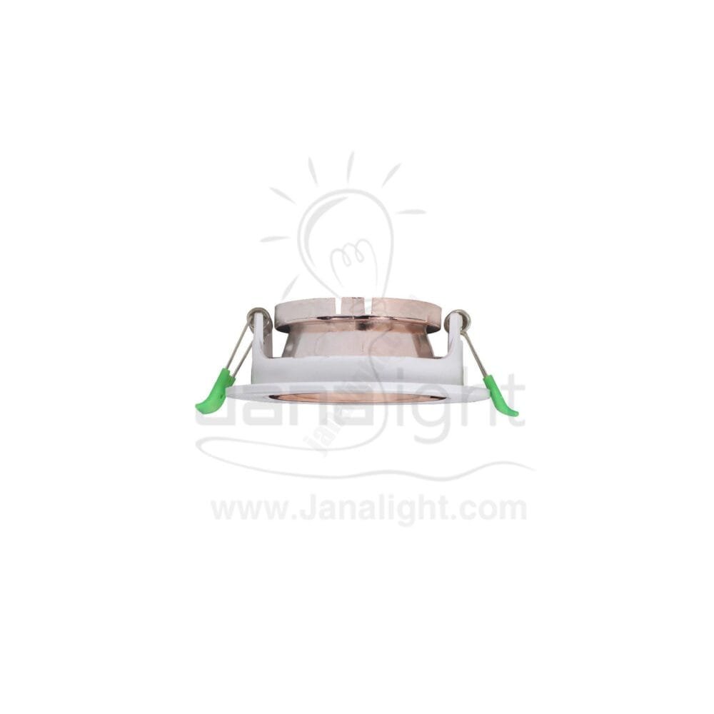 سبوت لايت فارغ متحرك مدور بلاستك ابيض روز جولد لامع جنى لايت JN402 SpotLight Frame white rose gold round